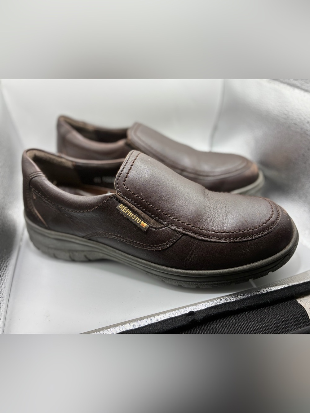 Mephisto Air Jet Leather Slip on Shoes Comfort Walking Loafers Brown Men’s 8.5